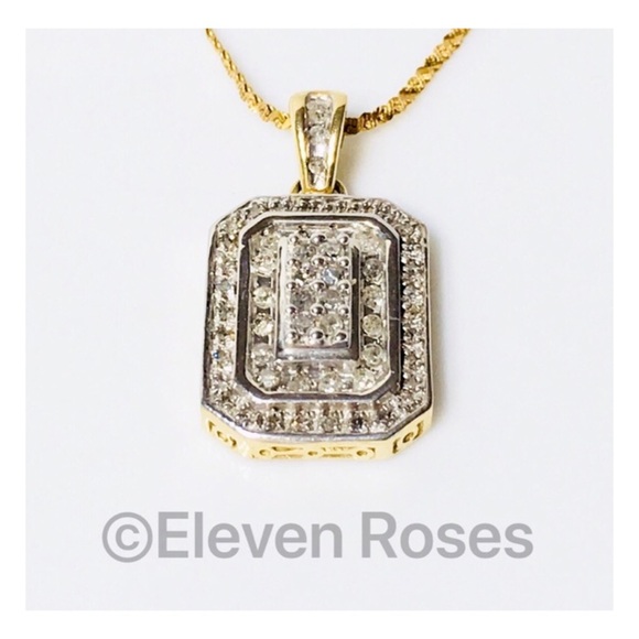 Art Deco 10k Gold Diamond Pendant - Picture 1 of 8